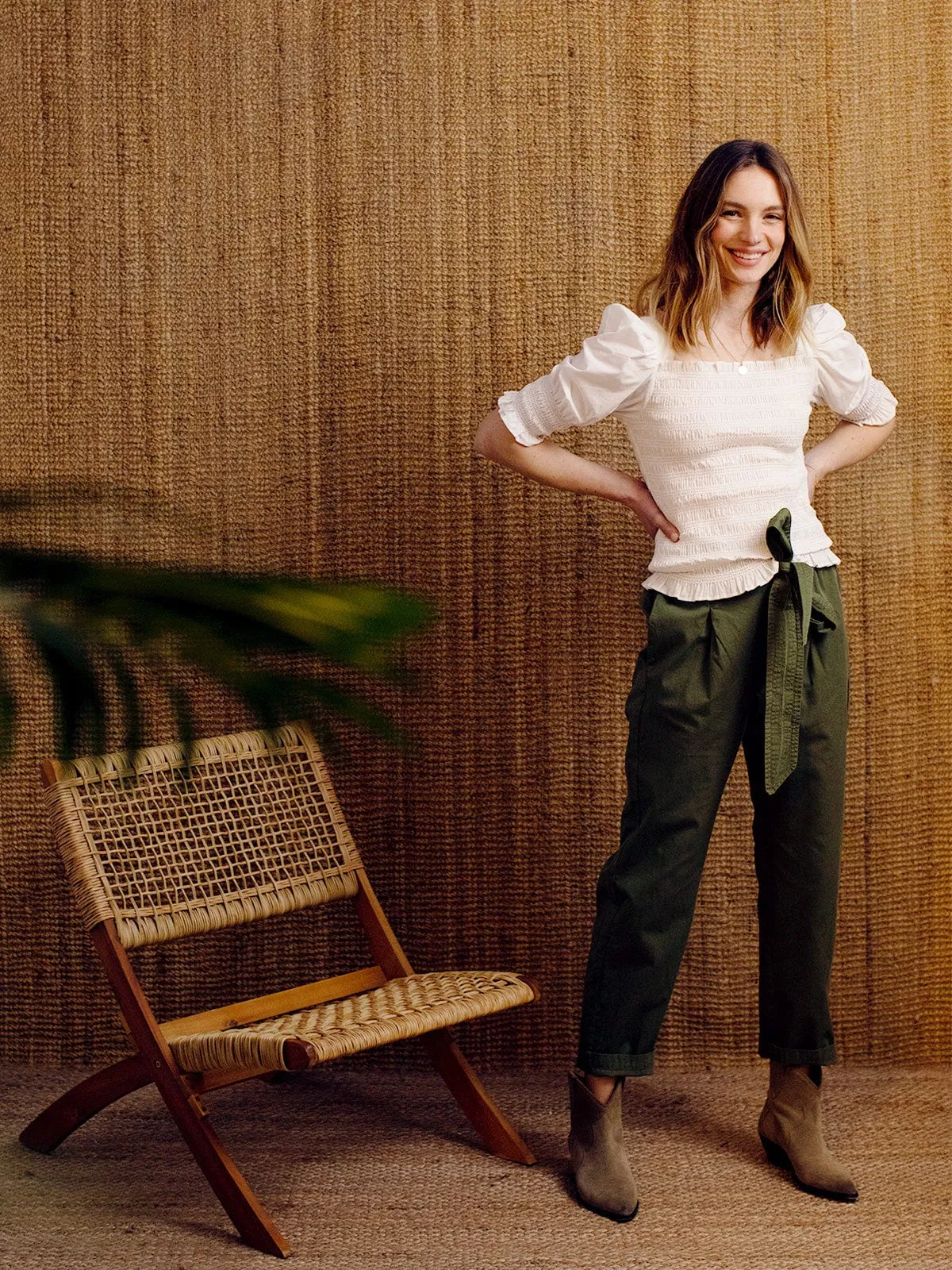 Rocky Cotton Trouser- Dark Khaki sold by iris