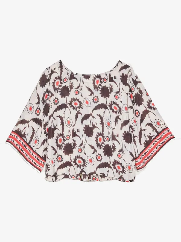 Klink Print Top- Ecru made by iris