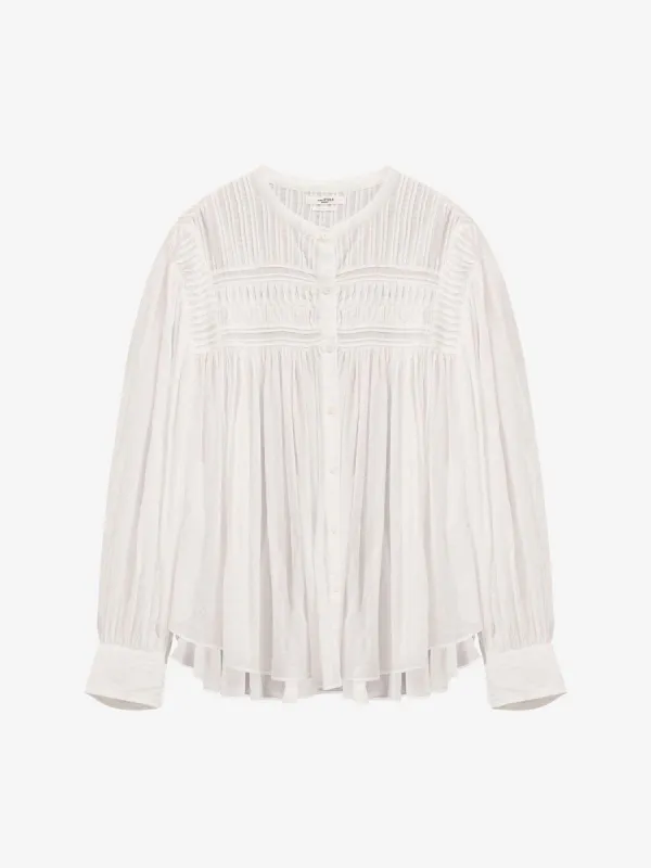 Plalia Cotton Voile Top- Ecru made by iris