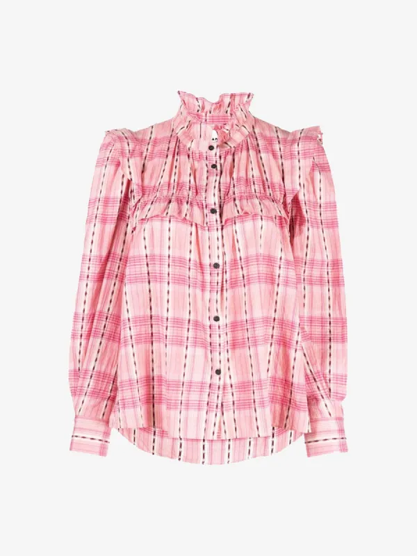 Idety Check Top- Pink sold by iris