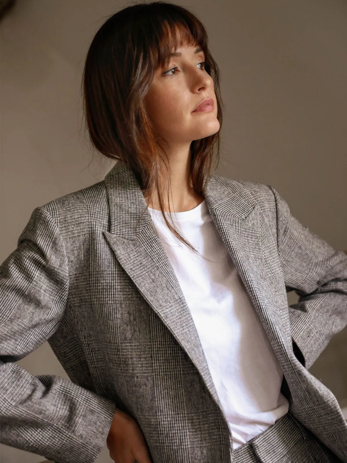 Wrenley Check Blazer- Grey Check sold by iris product image thumbnail 2