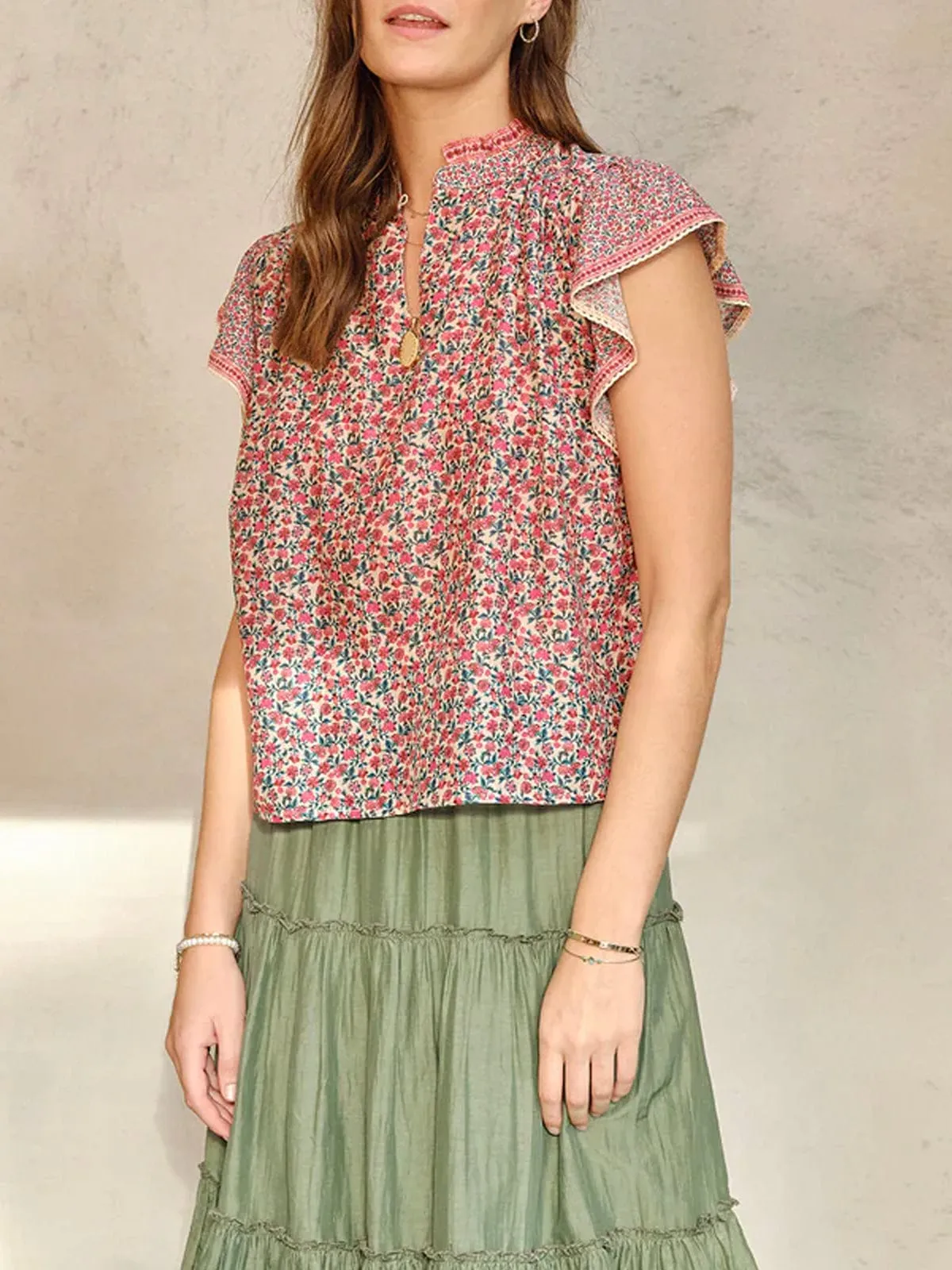 Frida Print Top - Pink sold by iris product image thumbnail 2