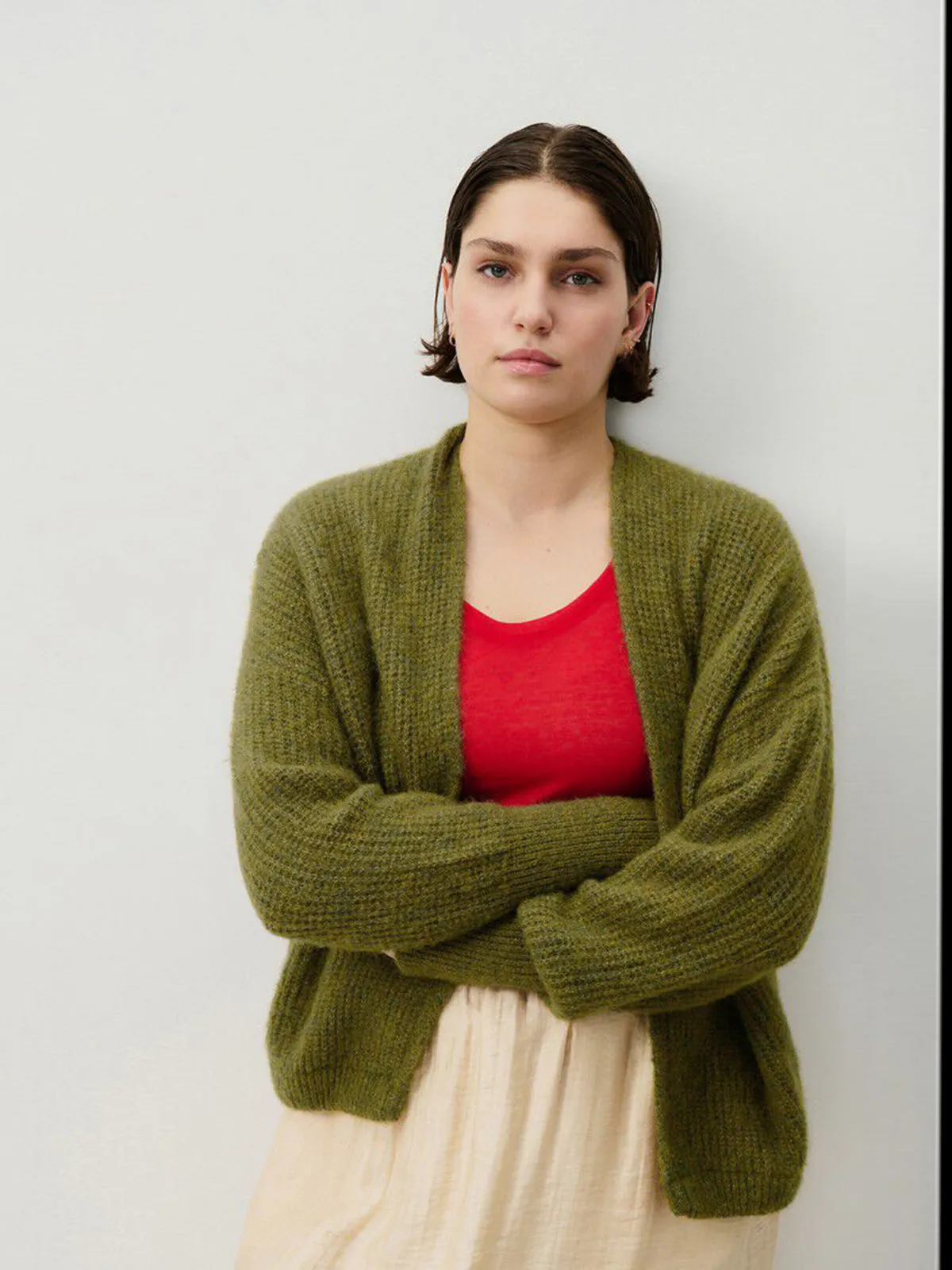 East Open Cardigan – Khaki sold by iris product image thumbnail 2