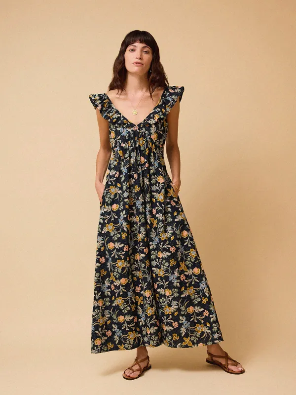 Yara Printed Dress – Navy sold by iris