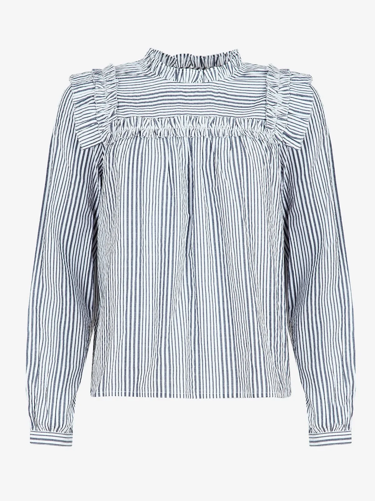 Oriel Ruffle Stripe Blouse sold by iris product image thumbnail 4