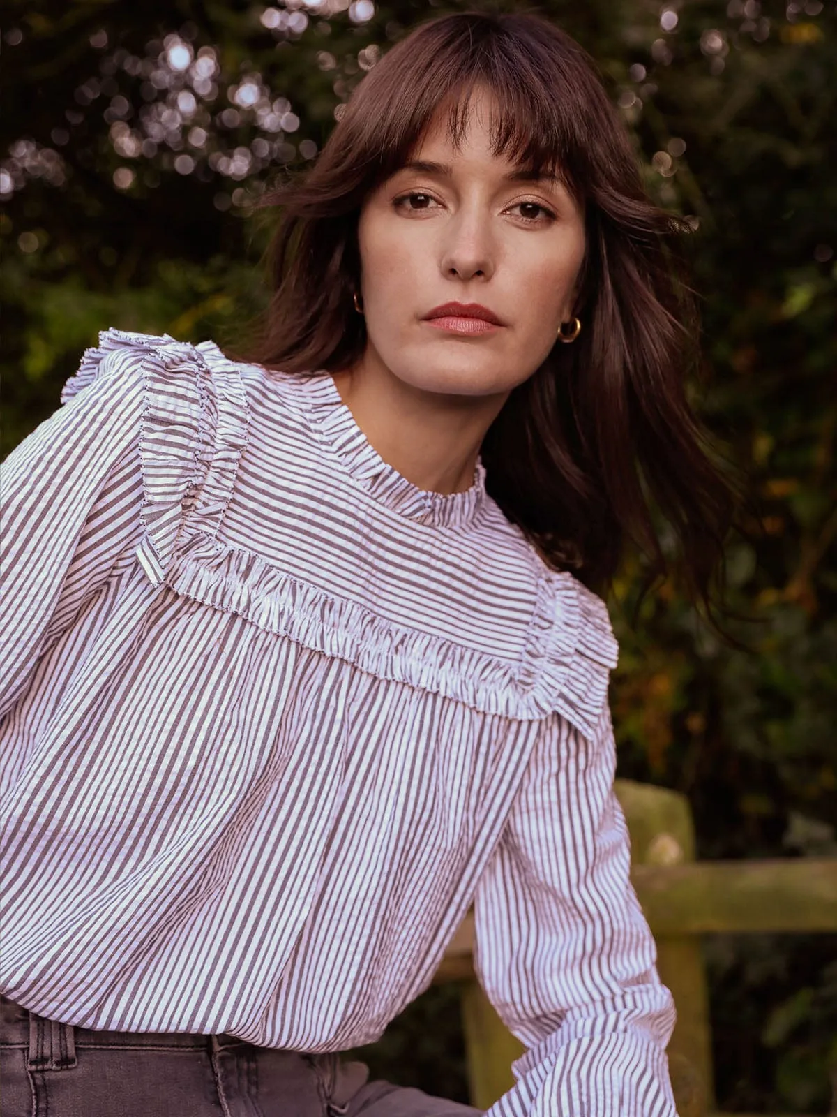 Oriel Ruffle Stripe Blouse sold by iris product image thumbnail 2