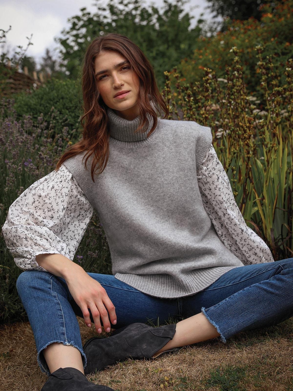 Ulla Roll Neck Grey Vest sold by iris product image thumbnail 2