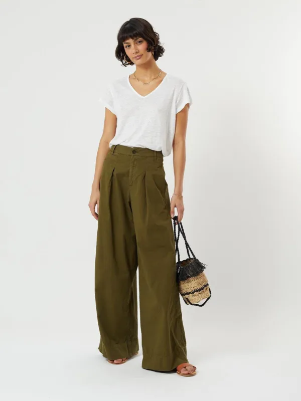 Luca Wide Trouser Army Green sold by iris