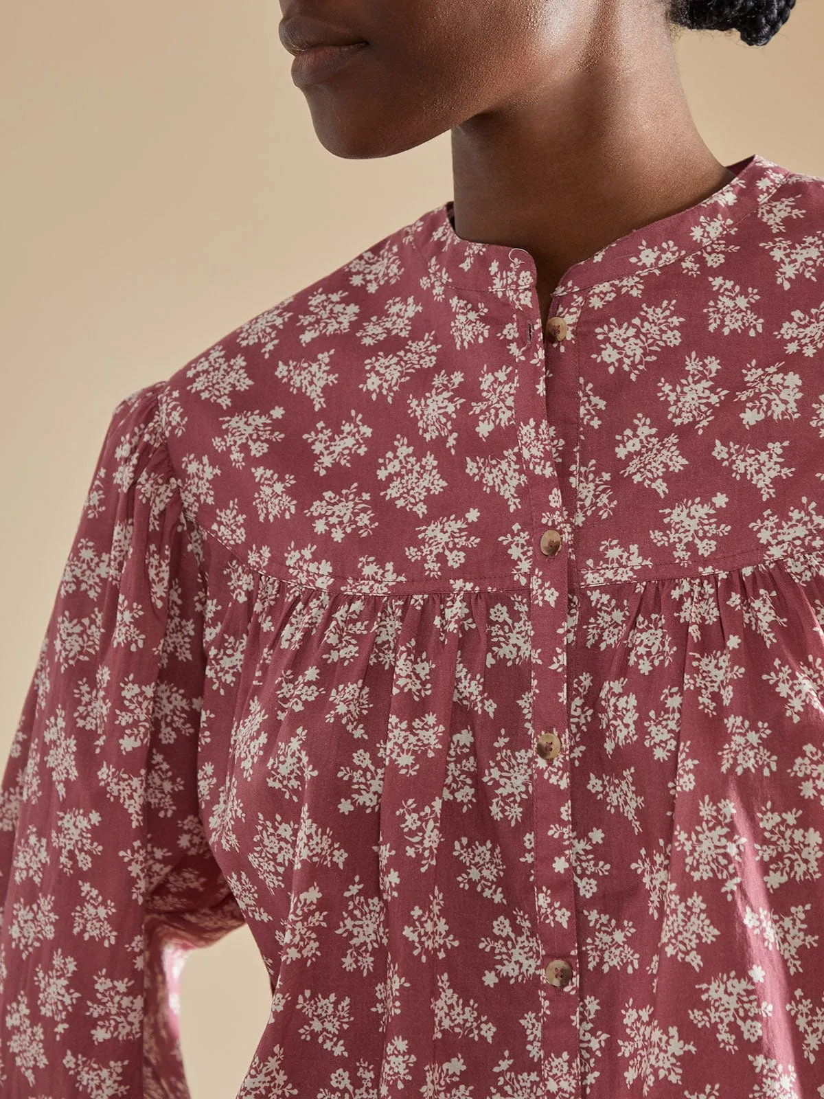 Lola Button Front Blouse - Rose Pink sold by iris product image thumbnail 3