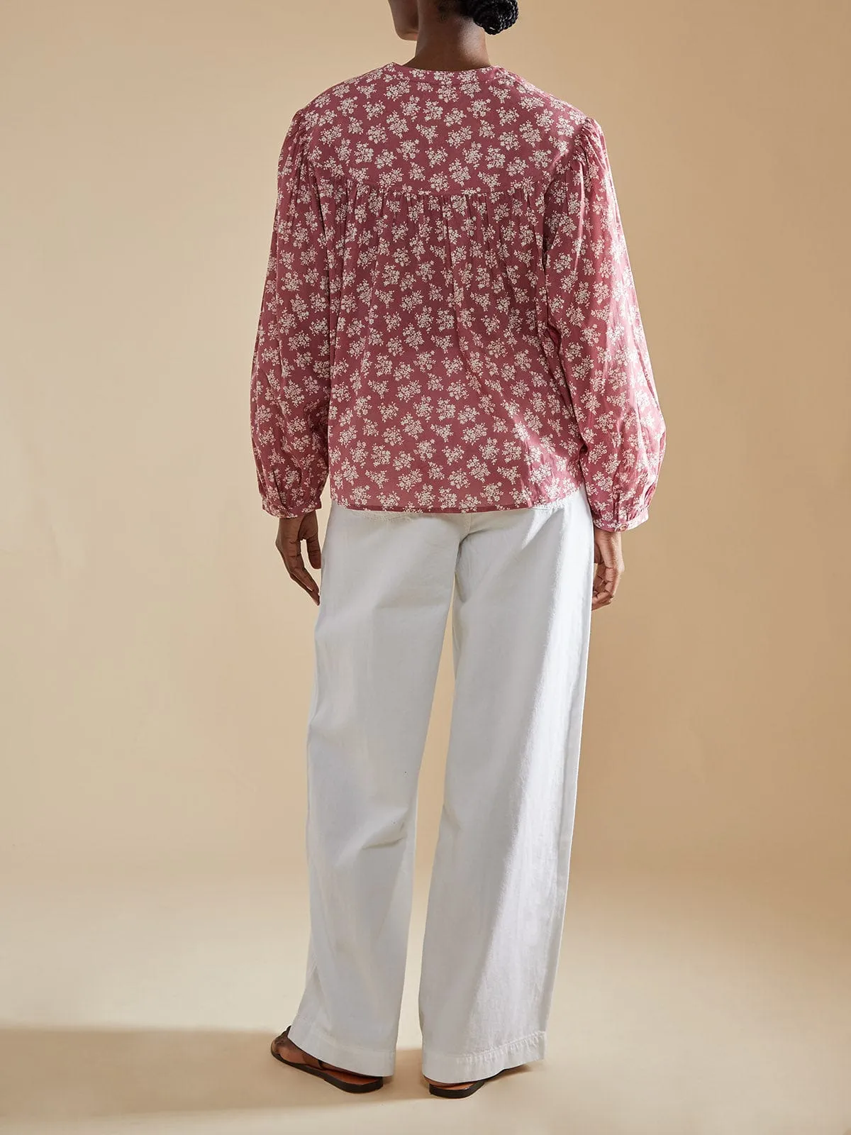 Lola Button Front Blouse - Rose Pink sold by iris product image thumbnail 4