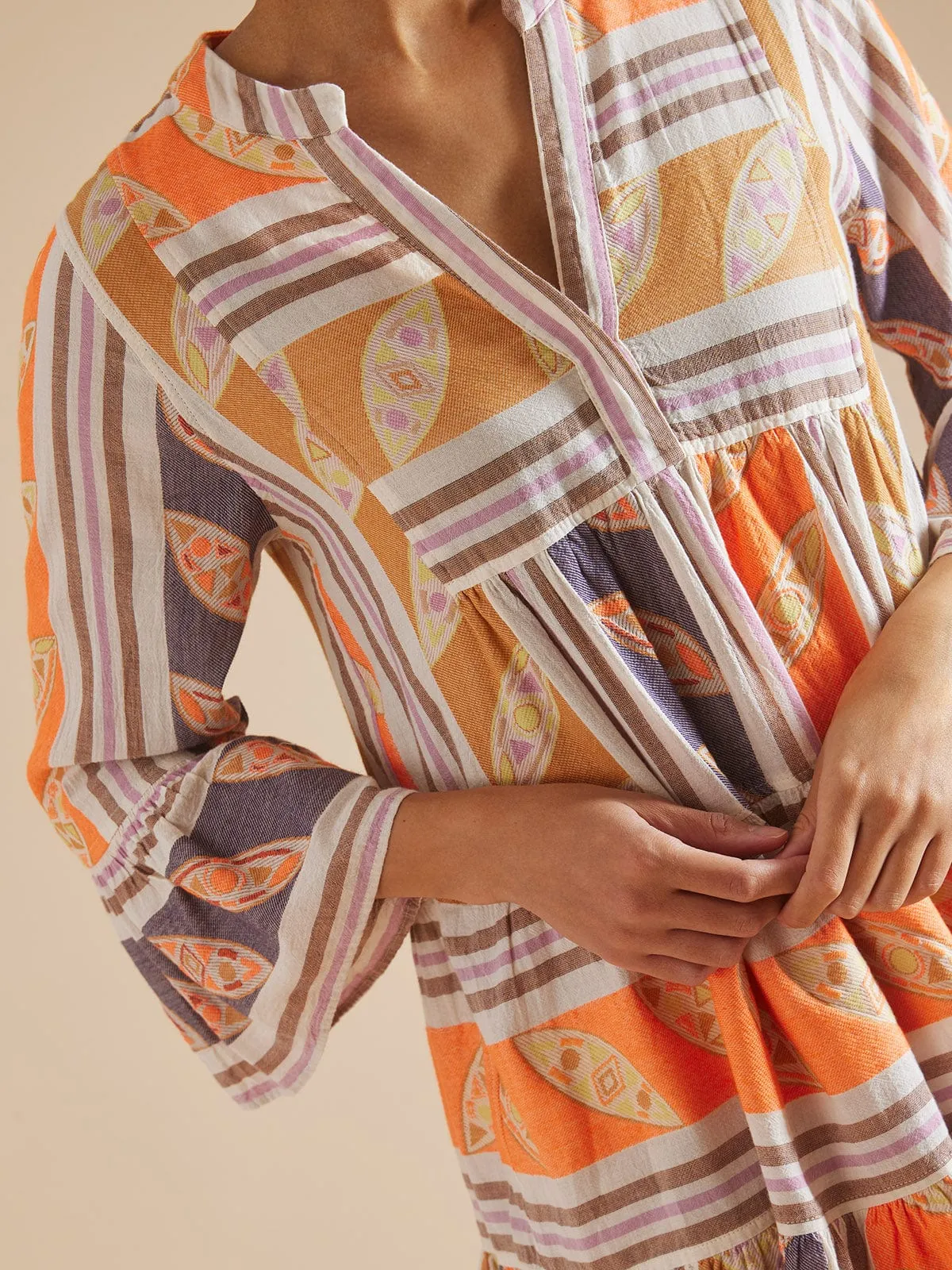 Hermosa Short Dress – Orange and Lilac sold by iris product image thumbnail 3