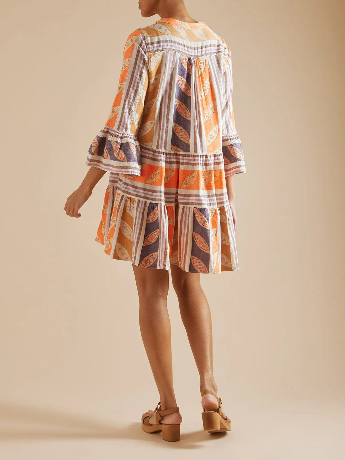 Hermosa Short Dress – Orange and Lilac sold by iris product image thumbnail 4