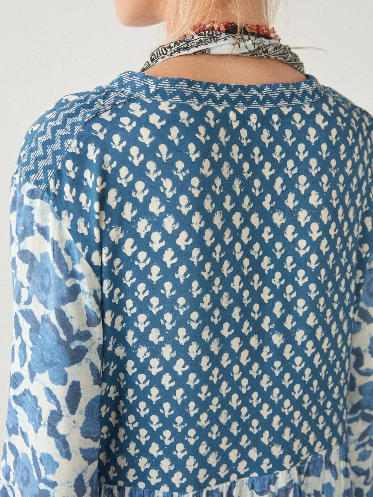 Lala Printed Dress - Blue sold by iris product image thumbnail 4