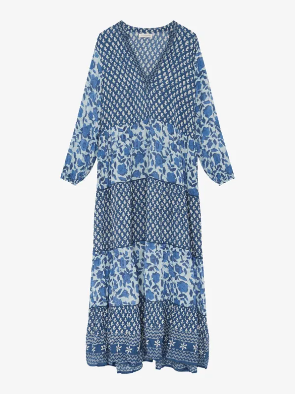 Lala Printed Dress - Blue made by iris