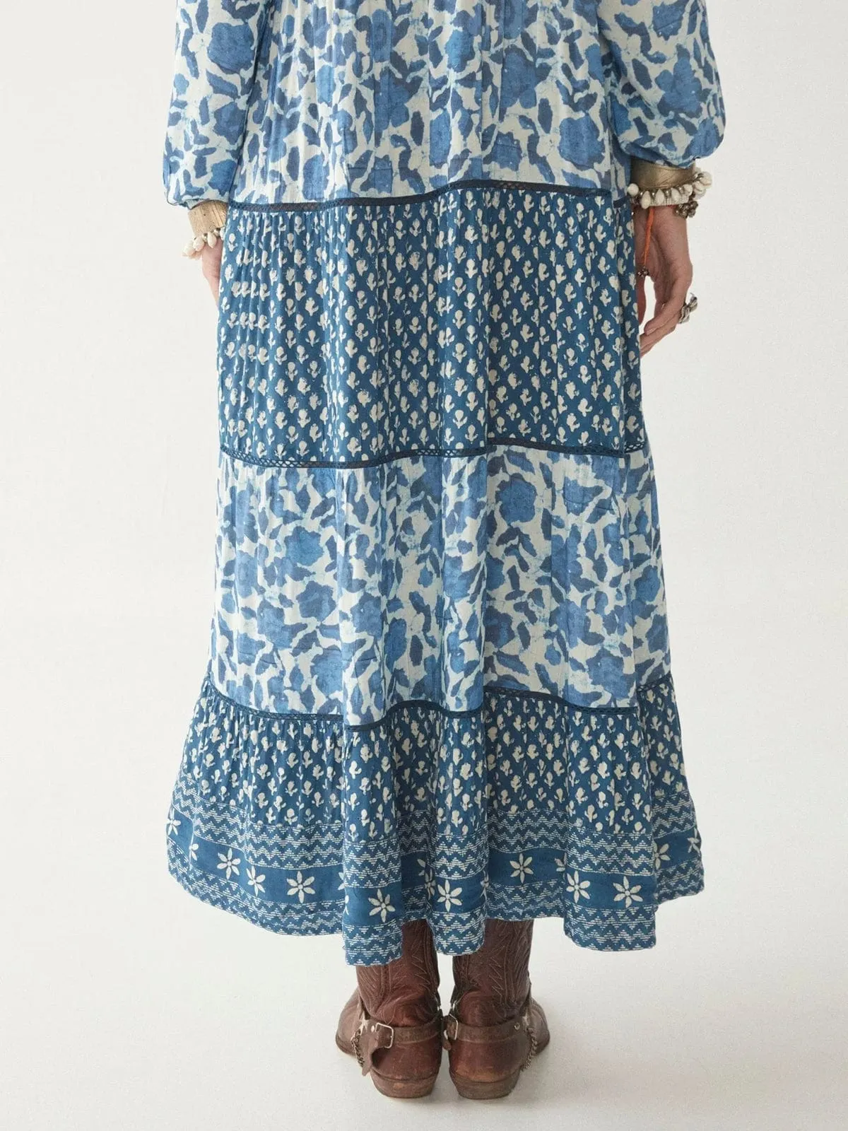 Lala Printed Dress - Blue sold by iris product image thumbnail 5