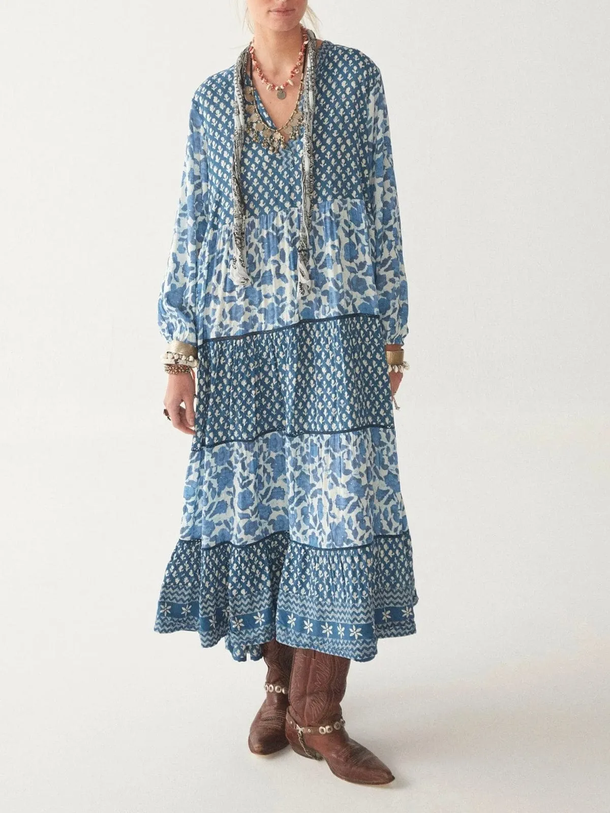 Lala Printed Dress - Blue sold by iris product image thumbnail 2