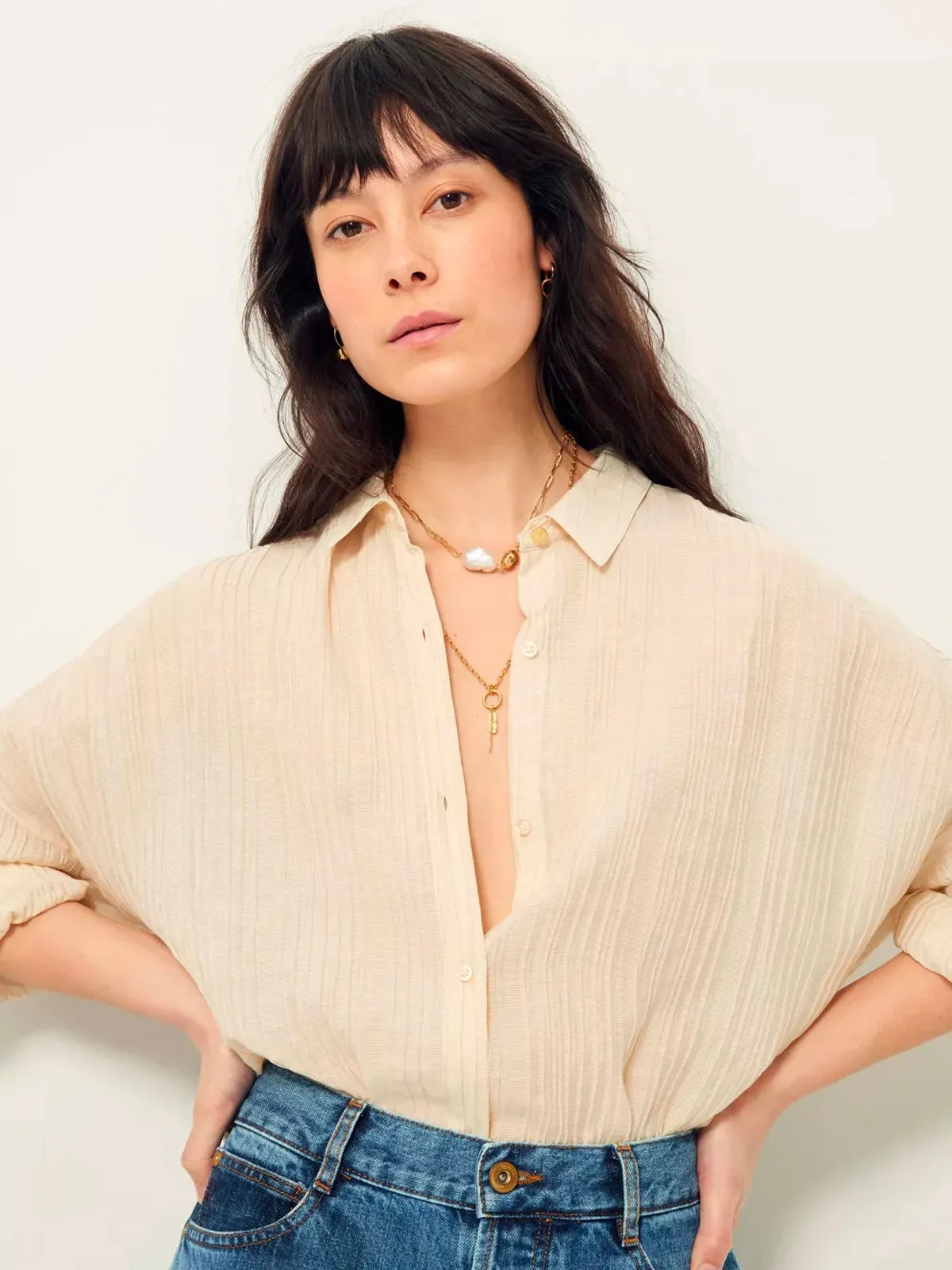 Botan Shirt – Cream sold by iris product image thumbnail 2