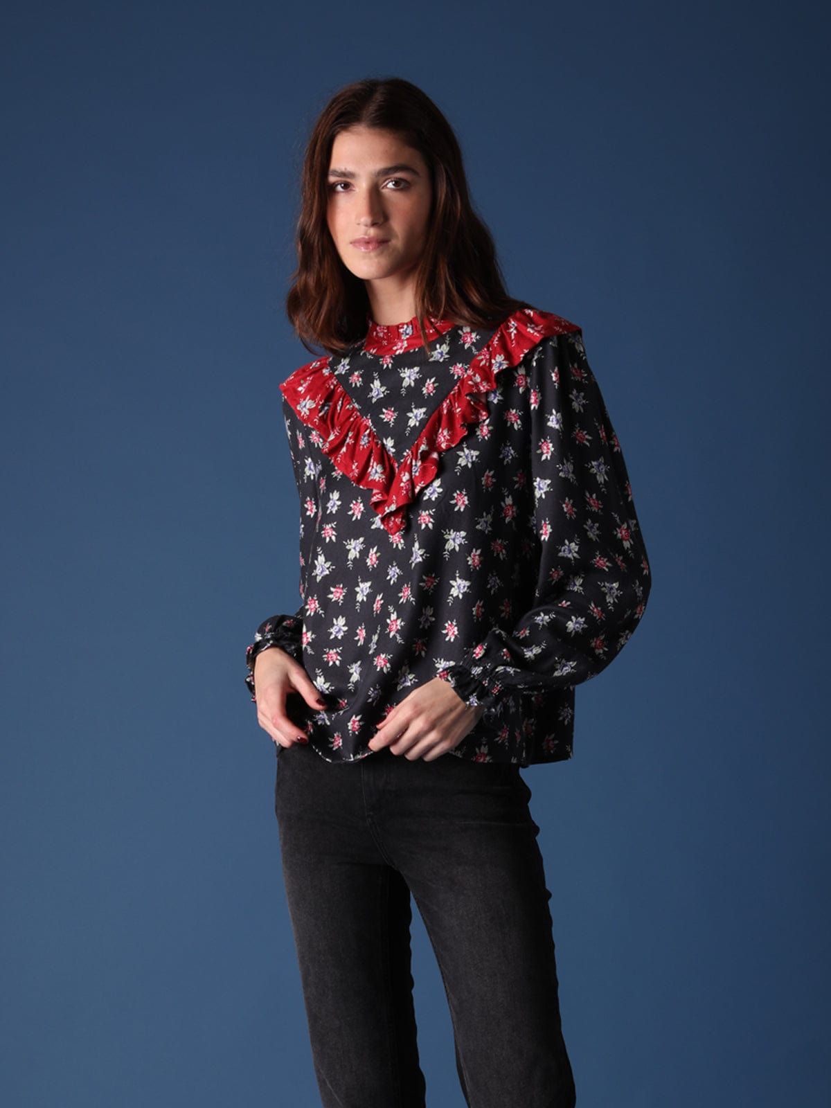 Anya Floral-Print Ruffle Blouse sold by iris product image thumbnail 2