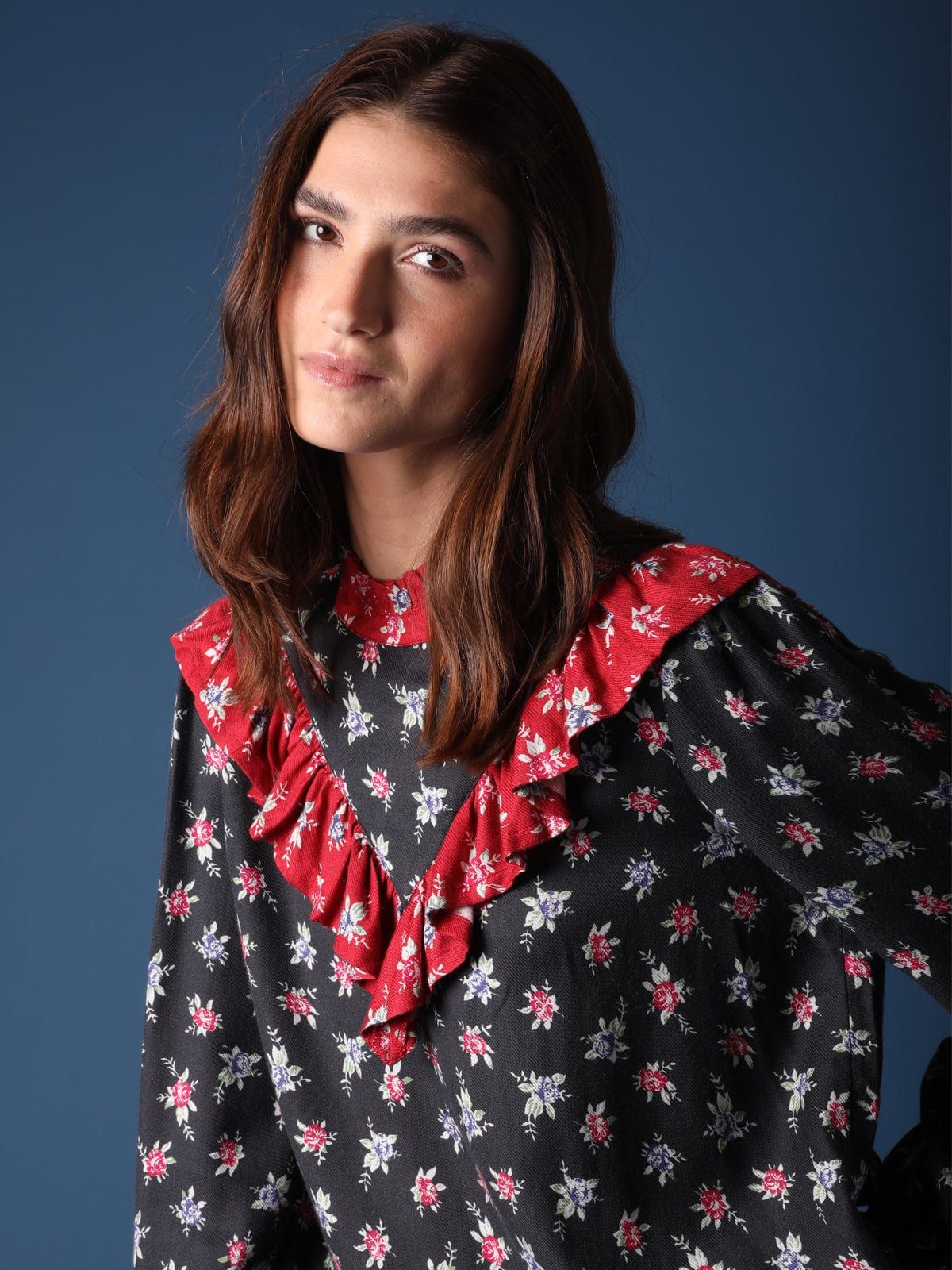 Anya Floral-Print Ruffle Blouse sold by iris product image thumbnail 3
