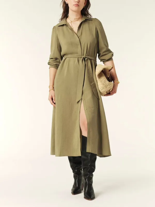 Lara Shirt Dress - Khaki made by iris