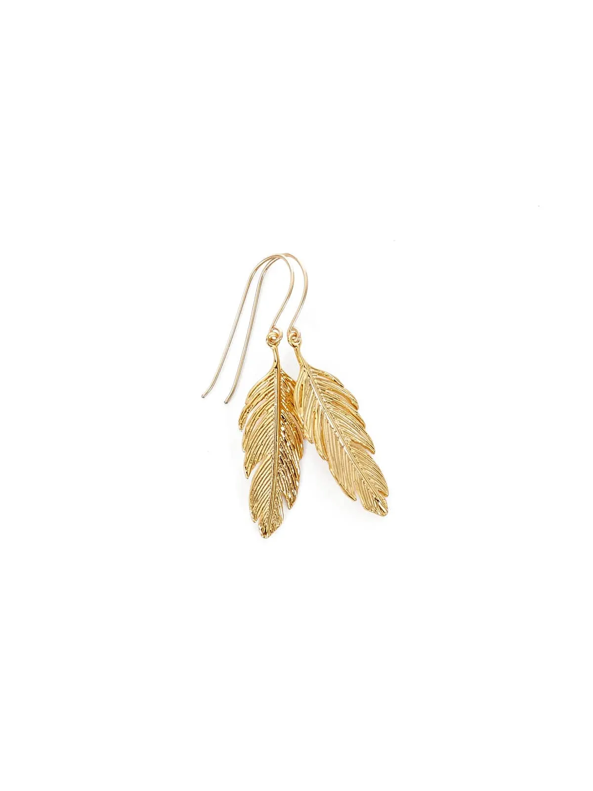 Gold Plated Feather Earings sold by iris