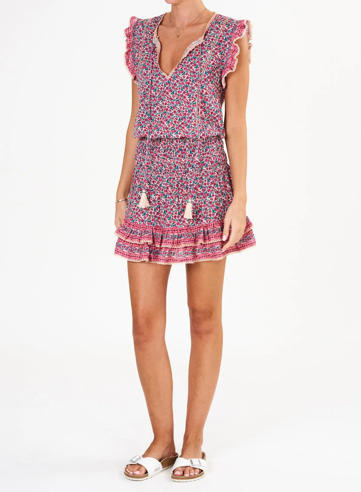 Frida Print Short Dress – Pink sold by iris product image thumbnail 3