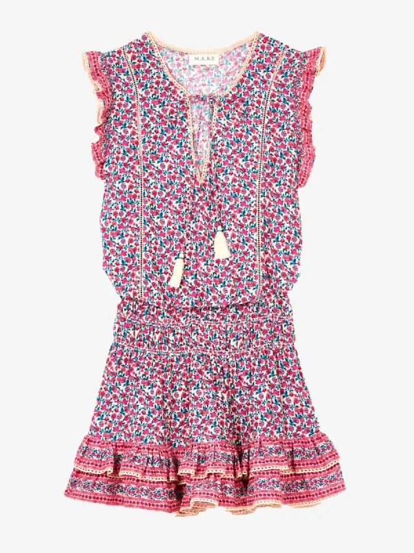 Frida Print Short Dress – Pink made by iris