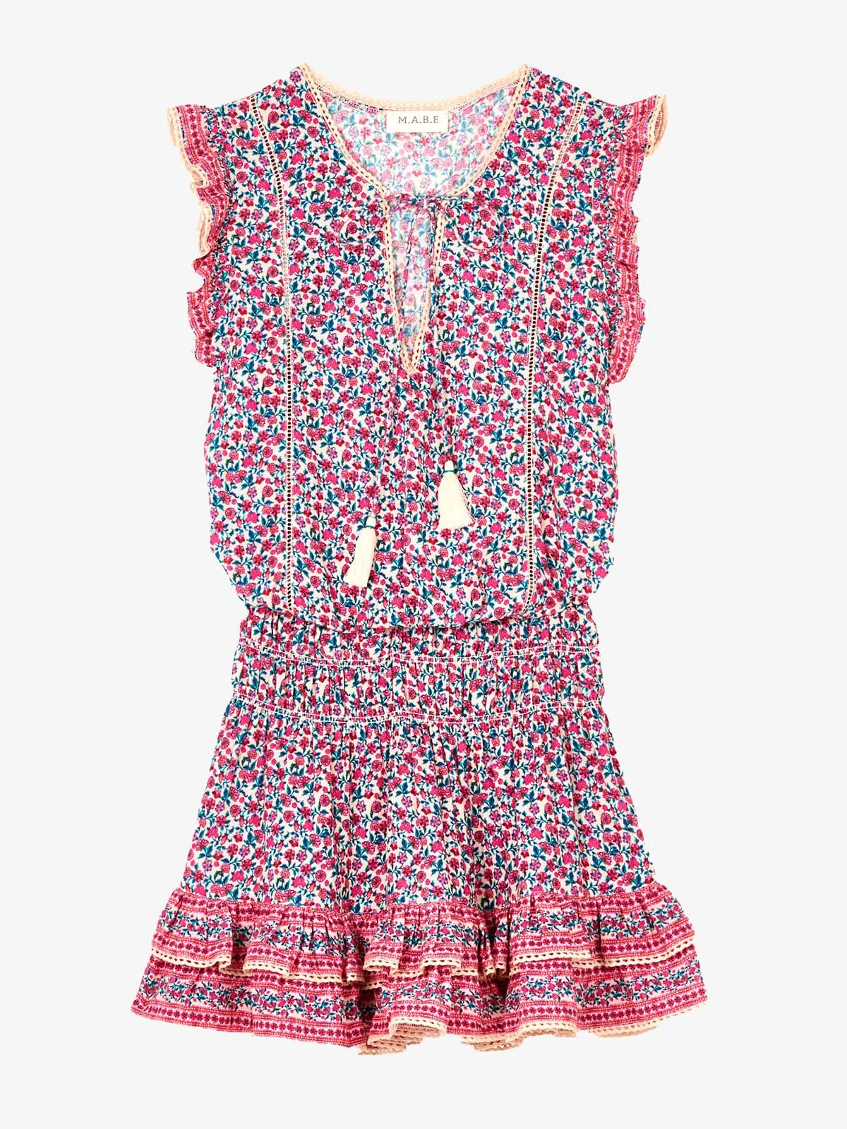 Frida Print Short Dress – Pink sold by iris