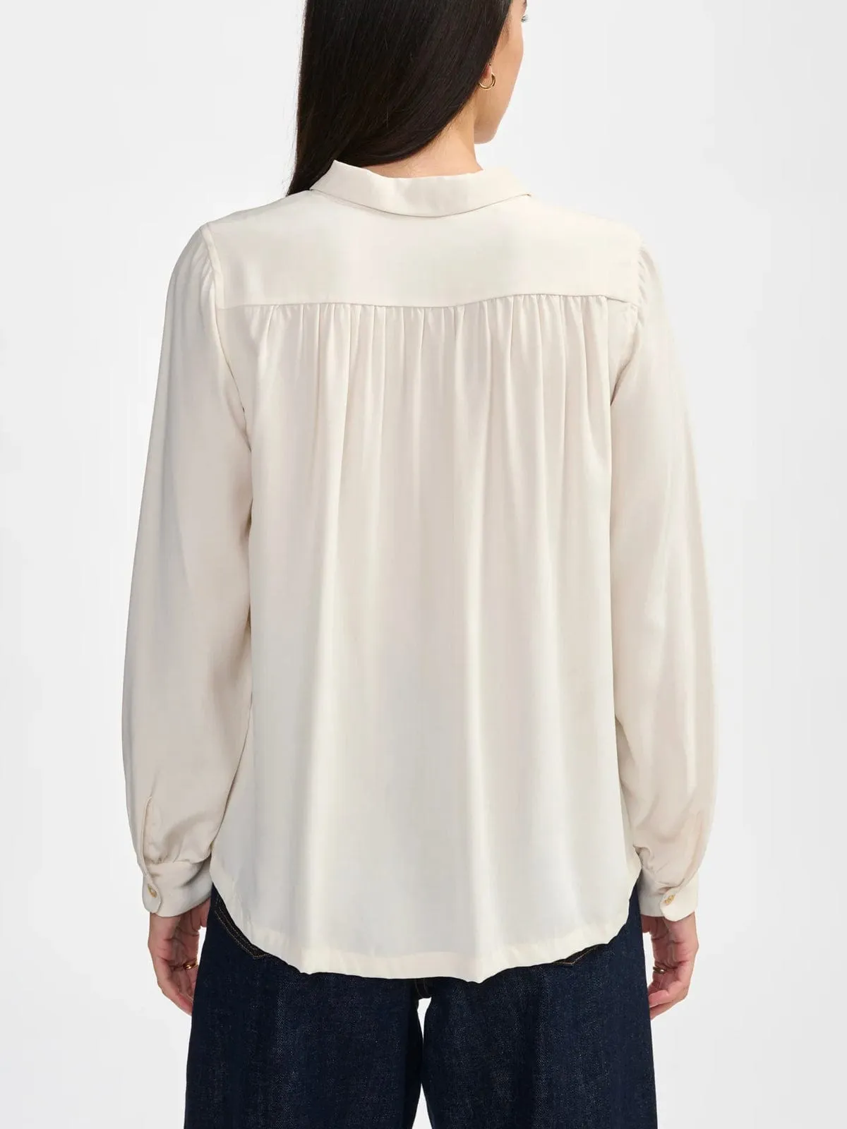 Taxi Silk Shirt- Cream sold by iris product image thumbnail 4