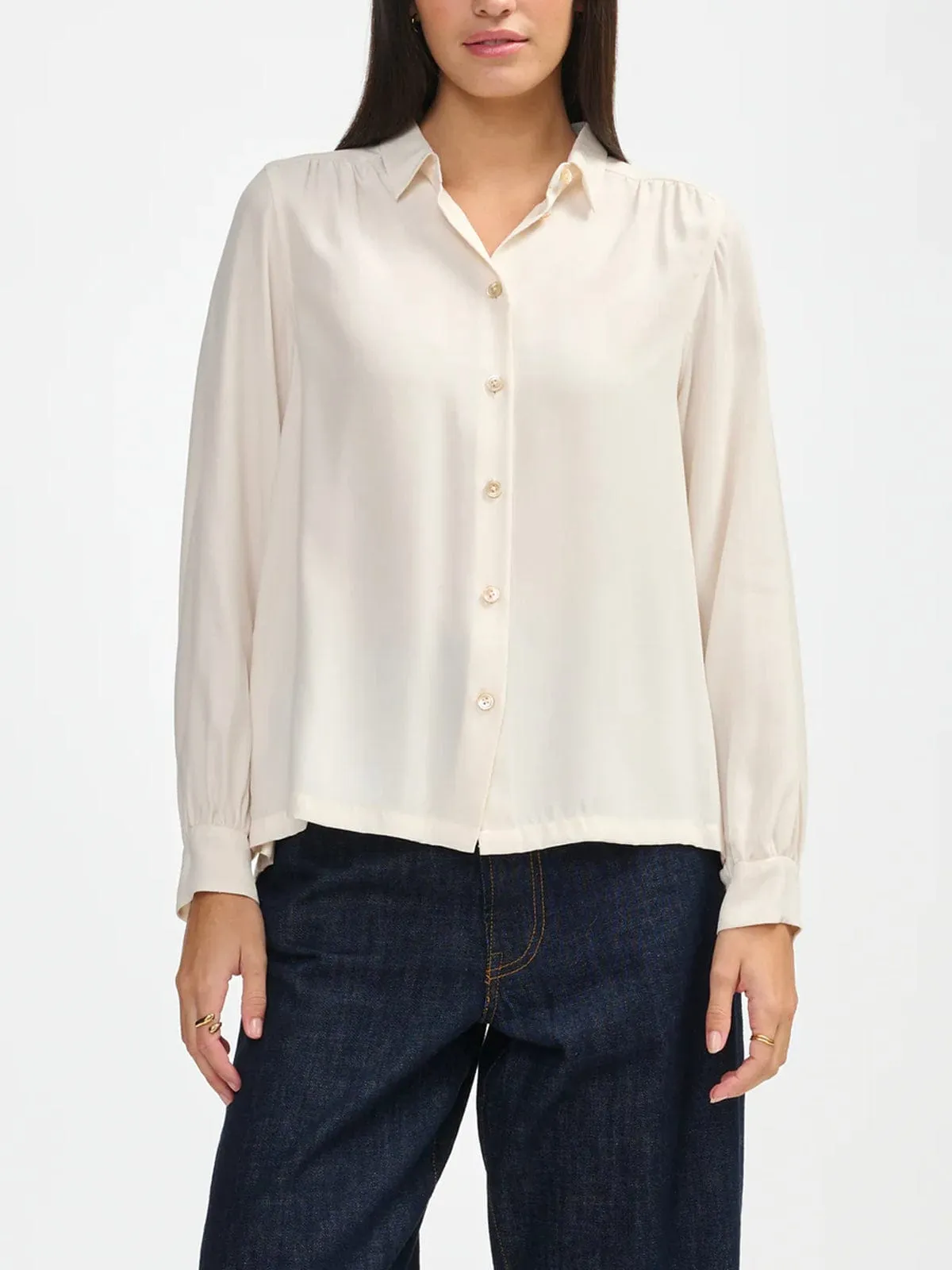 Taxi Silk Shirt- Cream sold by iris product image thumbnail 2