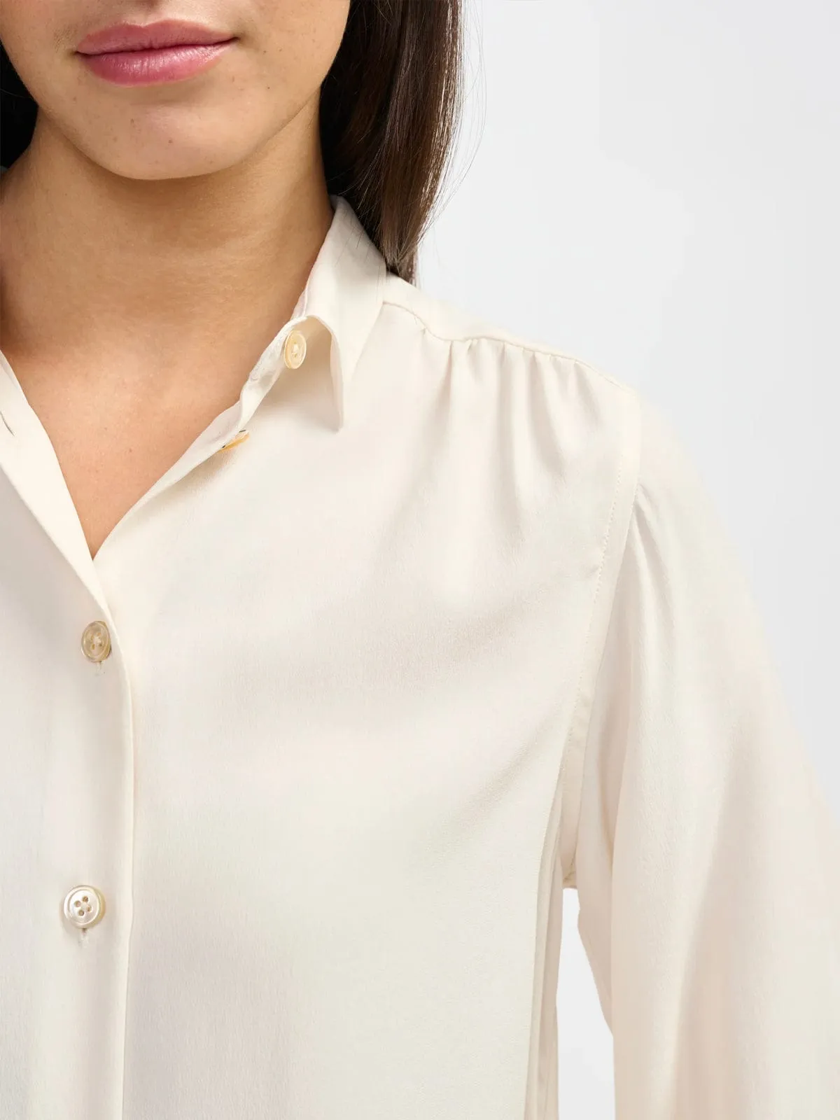 Taxi Silk Shirt- Cream sold by iris product image thumbnail 3