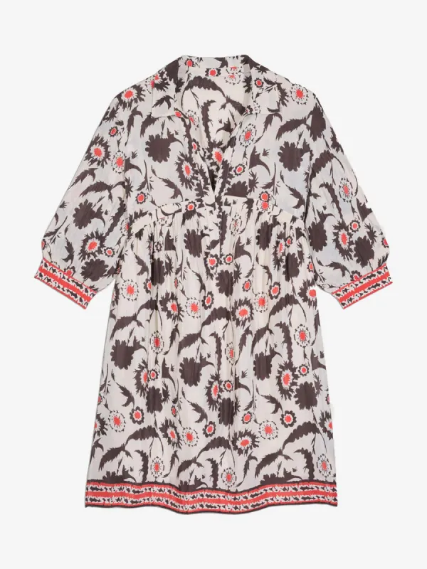 Kitty Print Dress - Ecru sold by iris