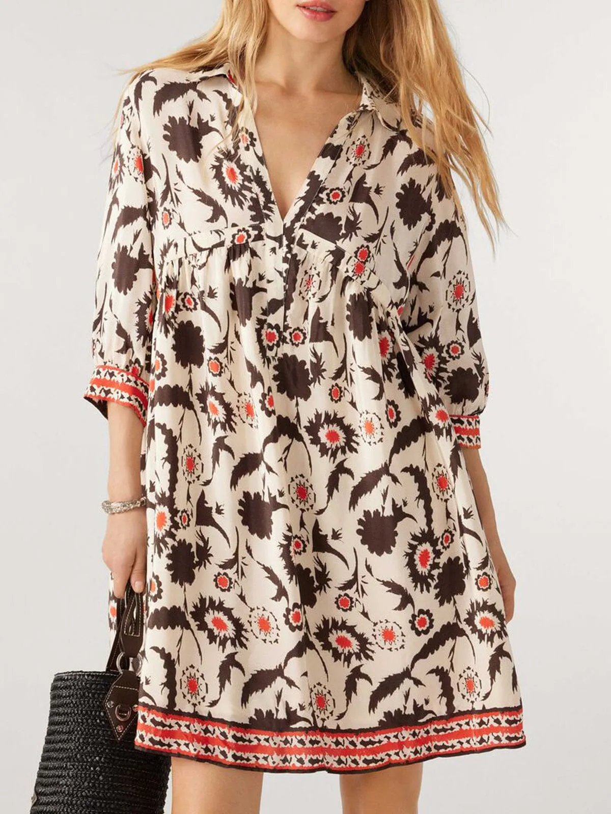 Kitty Print Dress - Ecru sold by iris product image thumbnail 2