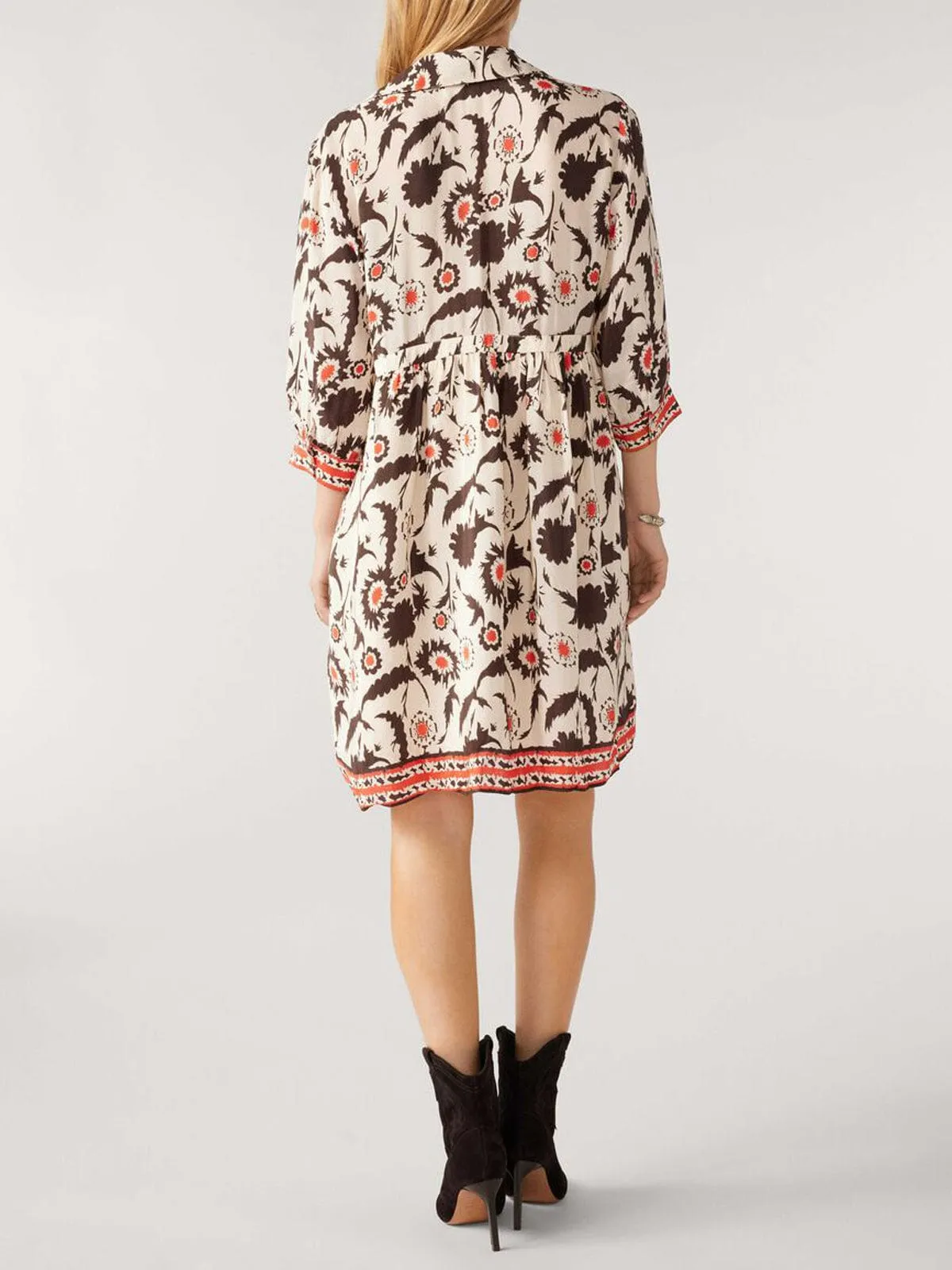 Kitty Print Dress - Ecru sold by iris product image thumbnail 3