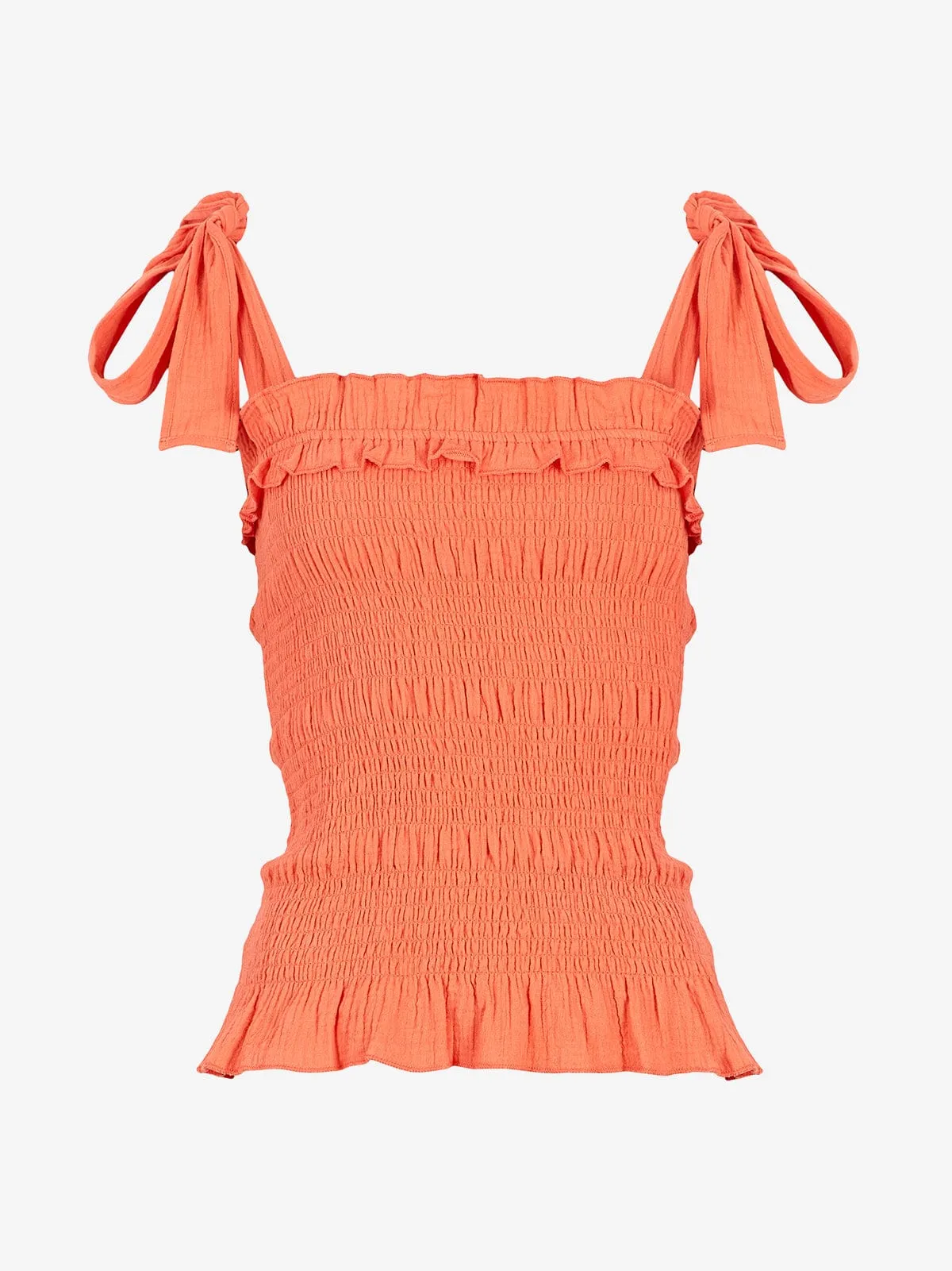 Jolie Strappy Smock Top - Coral sold by iris