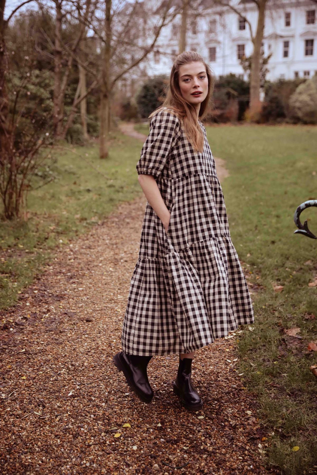 Rosie Gingham Midi Dress sold by iris product image thumbnail 3