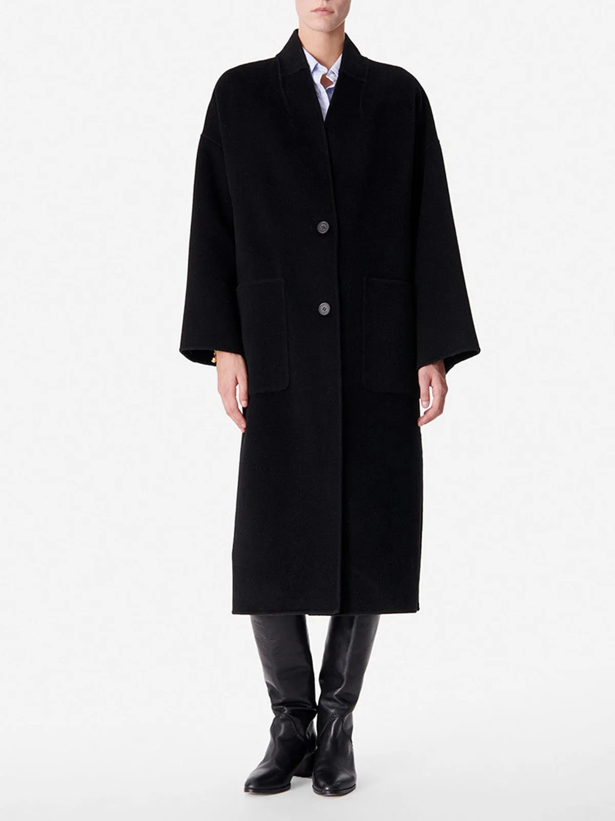 Bachir Wool Coat- Black sold by iris product image thumbnail 2