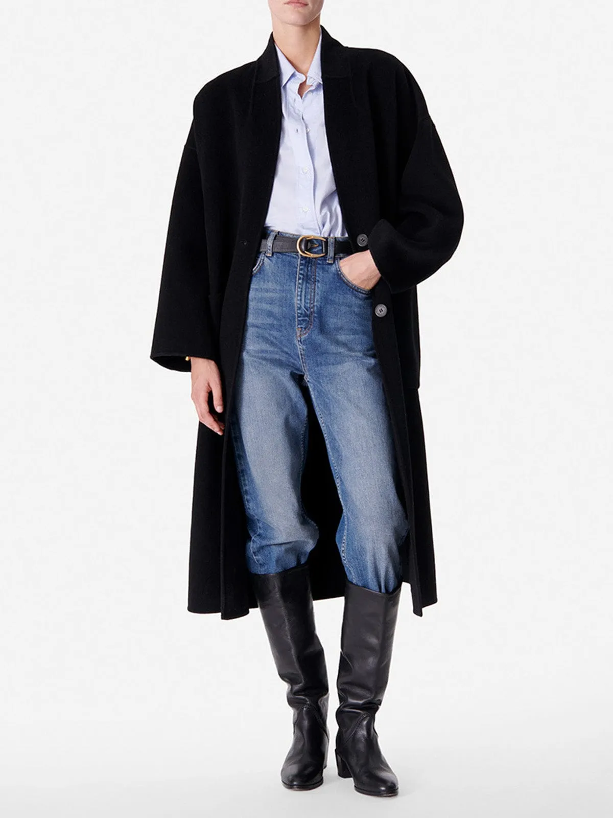 Bachir Wool Coat- Black sold by iris product image thumbnail 3