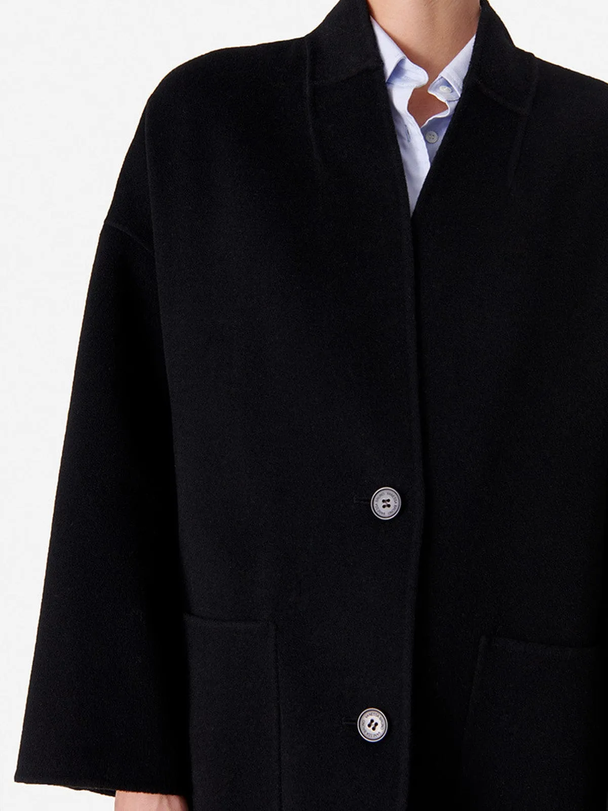 Bachir Wool Coat- Black sold by iris product image thumbnail 4