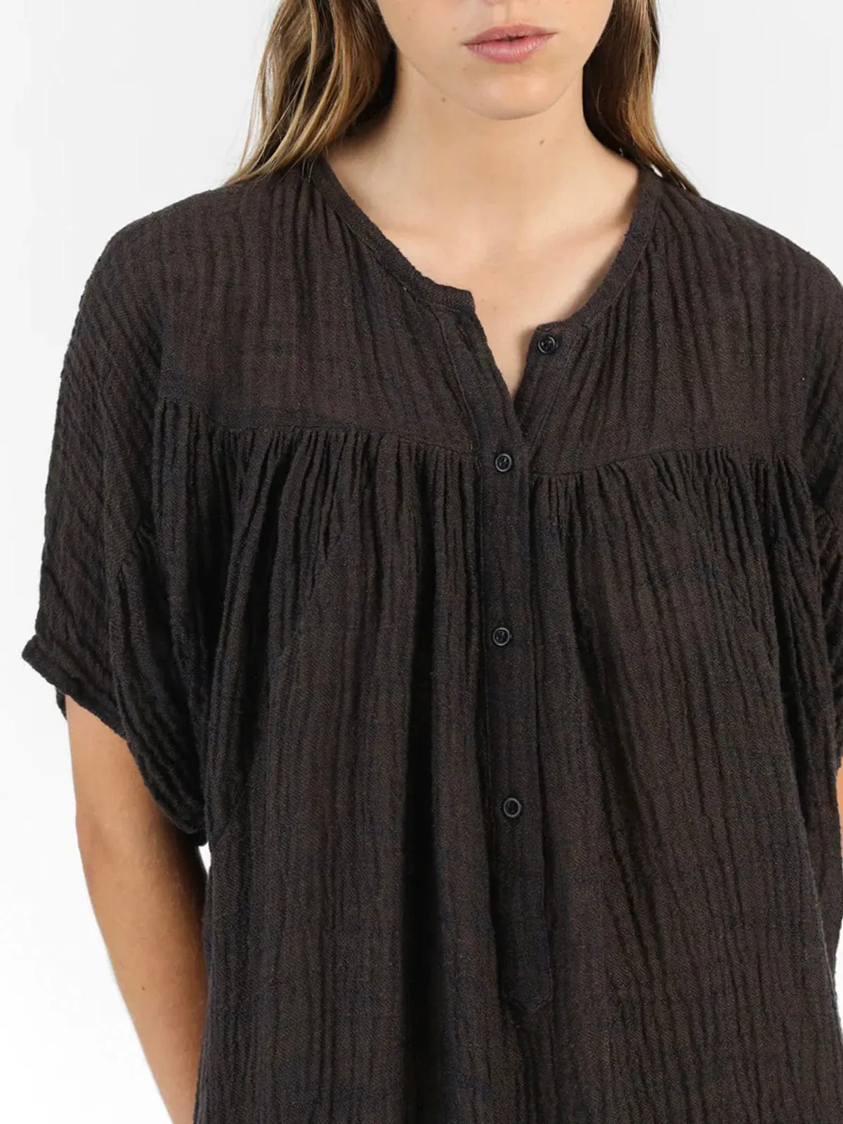 Agra Linen Dress – Dark Brown sold by iris product image thumbnail 3