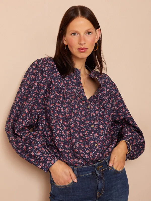 Lola Floral-Print Cotton-Voile Top sold by iris