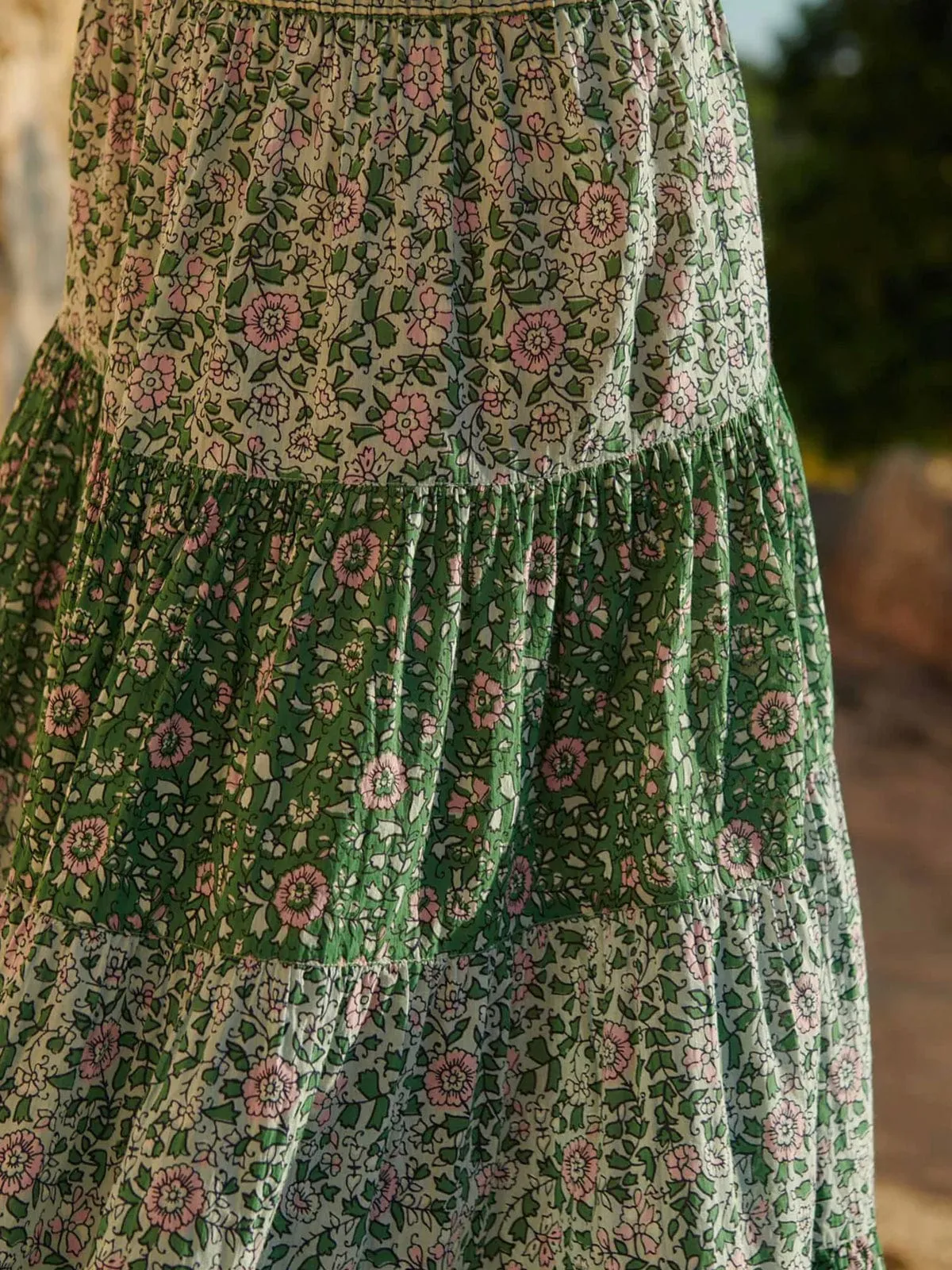 Jill Teired Skirt - Green sold by iris product image thumbnail 3