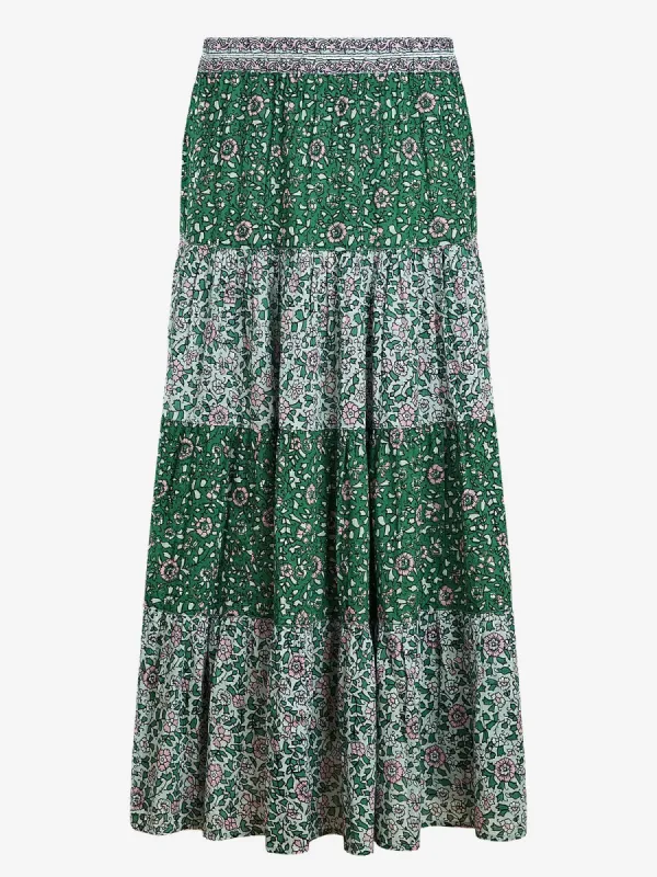Jill Teired Skirt - Green sold by iris