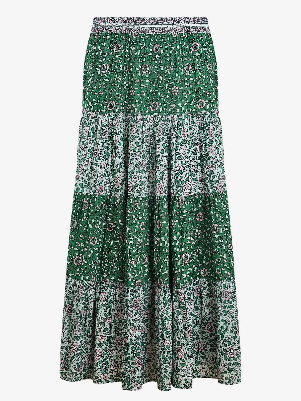 Jill Teired Skirt - Green sold by iris