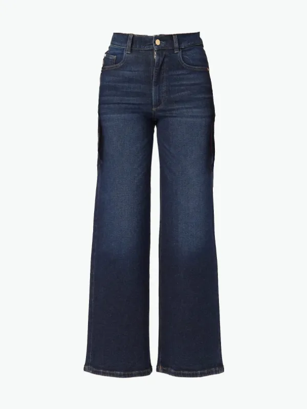 Hepburn Wide Leg Jean-Dark Denim sold by iris