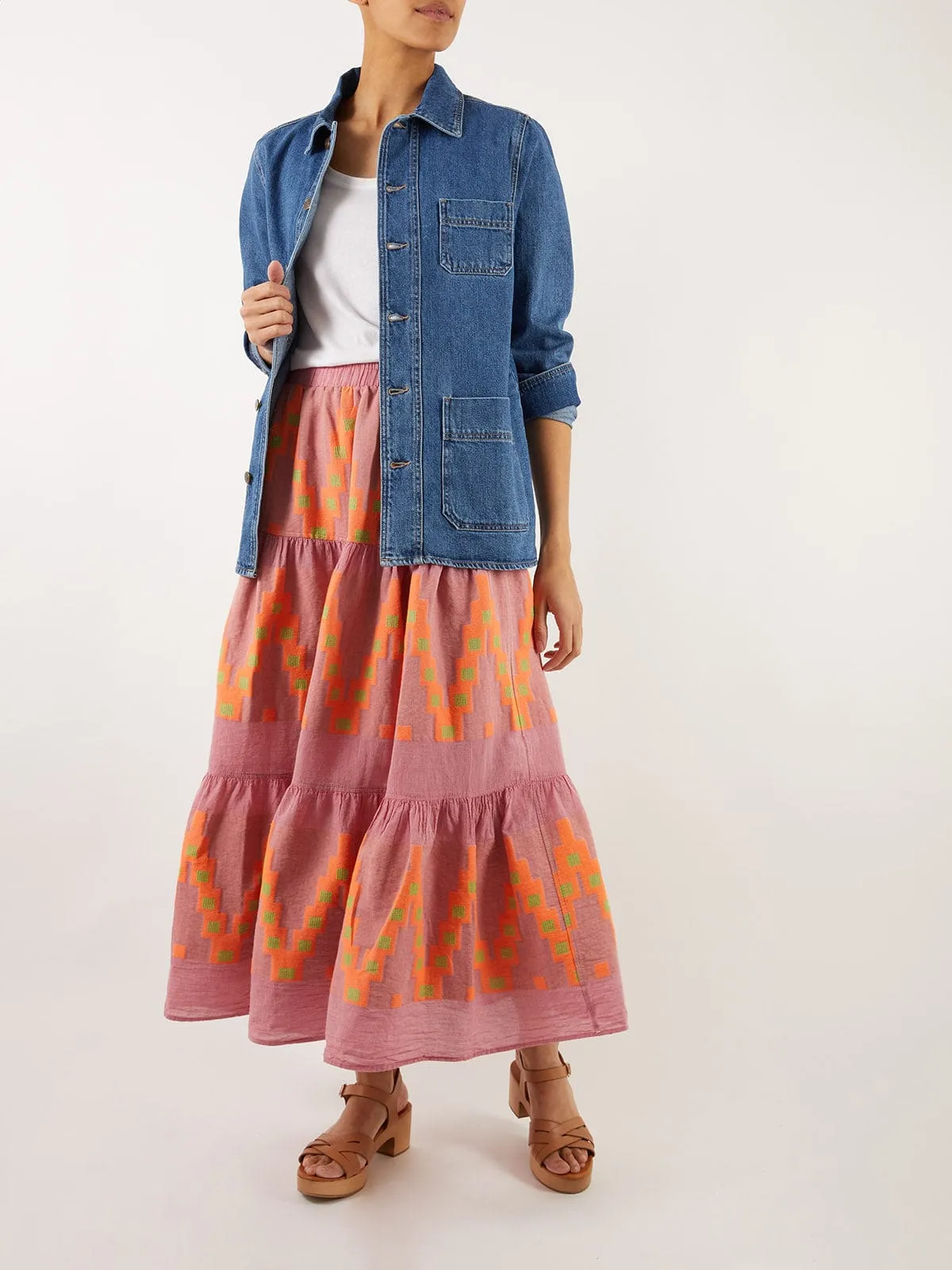 Aquamarina Geometric-Patterned Cotton Maxi Skirt sold by iris product image thumbnail 5