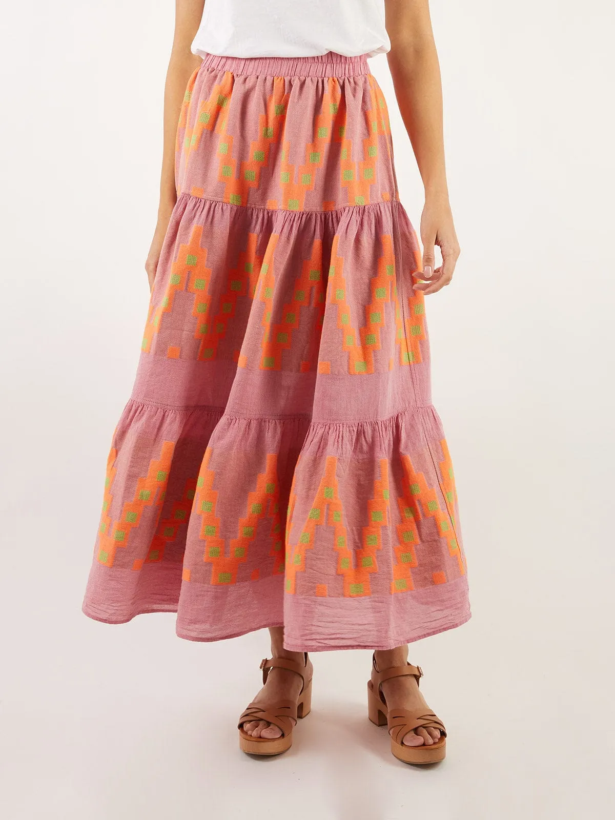 Aquamarina Geometric-Patterned Cotton Maxi Skirt sold by iris product image thumbnail 2