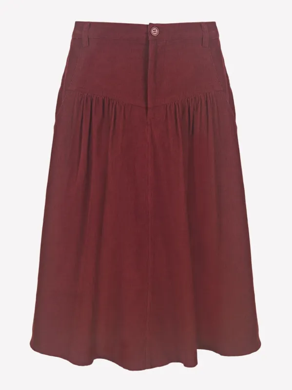 Amber Burgundy Corduroy Skirt made by iris