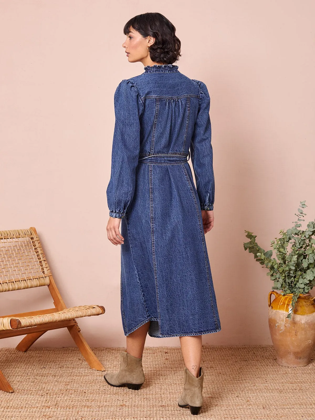 Asher Zip Denim Dress sold by iris product image thumbnail 2