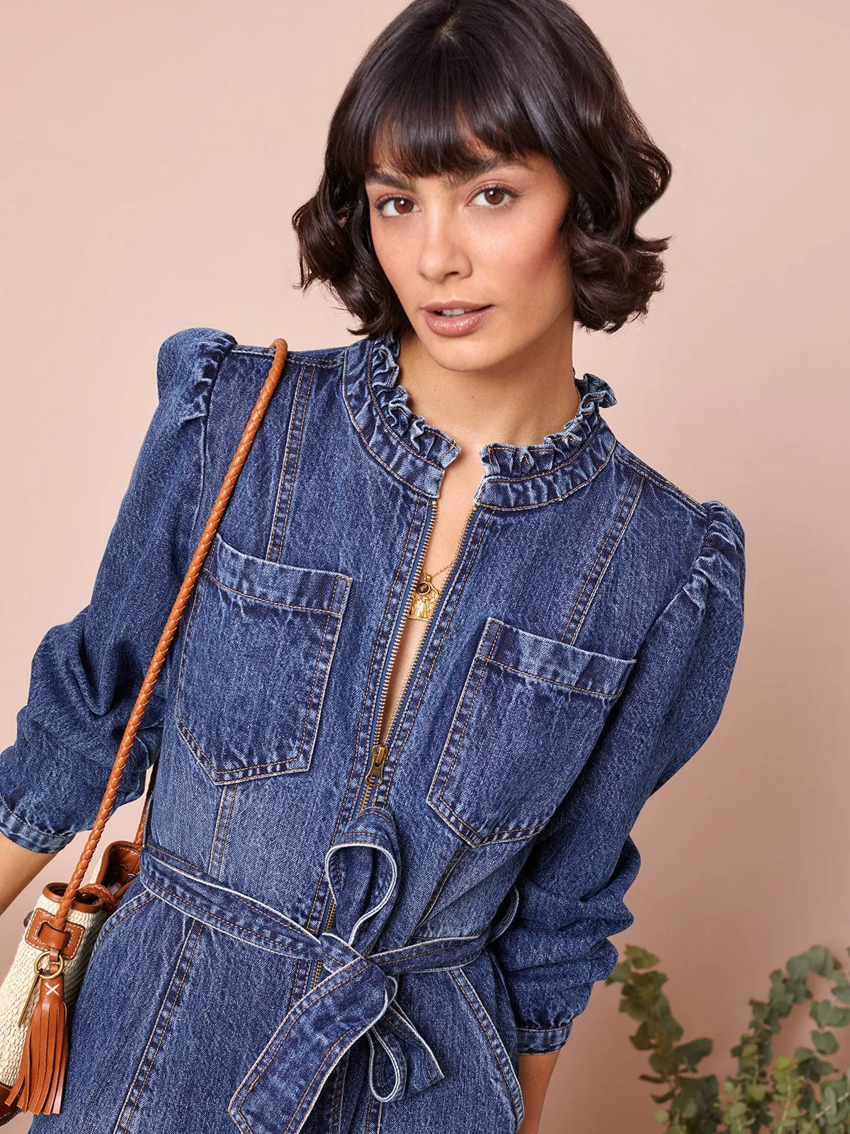 Asher Zip Denim Dress sold by iris product image thumbnail 3
